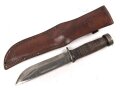 U.S. WWII Cattaraugus 2250 Commando Fighting Knife. Good condition, in leather scabbard