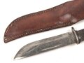 U.S. WWII Cattaraugus 2250 Commando Fighting Knife. Good condition, in leather scabbard