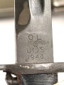 U.S. 1943 dated M1 Garand Bayonet , OL  (Oneida, Limited) manufactured, very hard to find