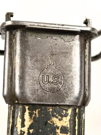 U.S. WWII M1 Garand Bayonet , AFH manufactured. Used, scabbard was original white, but OD overpainted