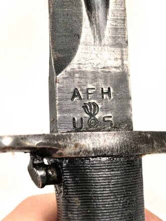 U.S. WWII M1 Garand Bayonet , AFH manufactured. Used, scabbard was original white, but OD overpainted