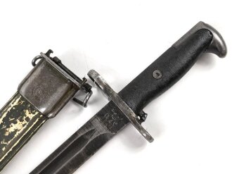 U.S. WWII M1 Garand Bayonet , AFH manufactured. Used, scabbard was original white, but OD overpainted