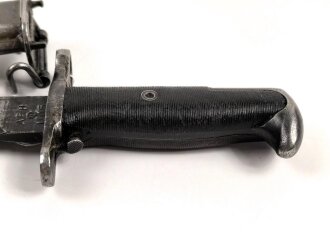 U.S. WWII M1 Garand Bayonet , AFH manufactured. Used, scabbard was original white, but OD overpainted