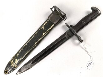 U.S. WWII M1 Garand Bayonet , AFH manufactured. Used, scabbard was original white, but OD overpainted