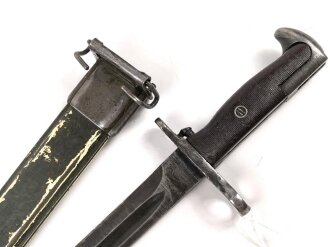 U.S. WWII M1 Garand Bayonet , AFH manufactured. Used, scabbard was original white, but OD overpainted