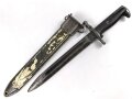 U.S. WWII M1 Garand Bayonet , AFH manufactured. Used, scabbard was original white, but OD overpainted