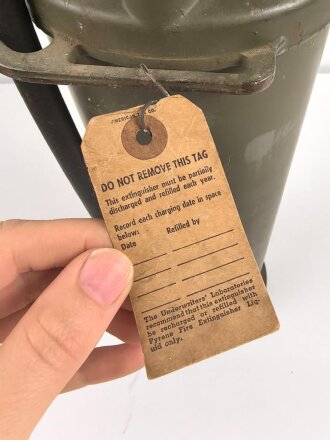 U.S. 1944 dated Hand Fire Extinguisher. " War time emergency Model"  Good condition, empty, NO OVERSEAS SHIPPING