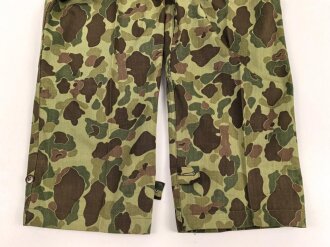 U.S. Army, 1943 dated Camo HBT combat trousers. Unissued, with cutters tags. Size 34 x 31, King Kard Overall Co.