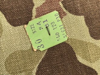 U.S. Army, 1943 dated Camo HBT combat trousers. Unissued, with cutters tags. Size 34 x 31, King Kard Overall Co.
