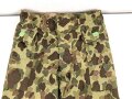 U.S. Army, 1943 dated Camo HBT combat trousers. Unissued, with cutters tags. Size 34 x 31, King Kard Overall Co.