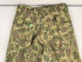 U.S. Army, 1943 dated Camo HBT combat trousers. Unissued, with cutters tags. Size 34 x 31, King Kard Overall Co.