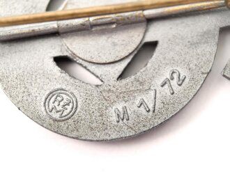 Hitler Jugend ( HJ ), Leistungsabzeichen in Silber, Hersteller M1/72, Zink