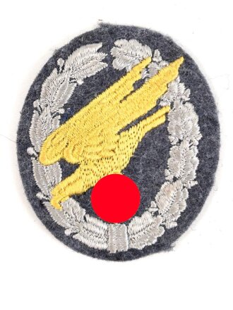 Fallschirmschützenabzeichen der Luftwaffe, Stoffausführung, sehr guter Zustand