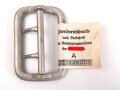 Zweidornschnalle nach Vorschrift der NSDAP. 58mm Höhe.  Ungetragen, mit RZM Etikett