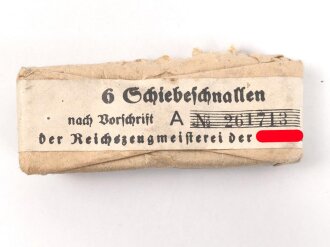 6 Schiebeschnallen nach Vorschrift der NSDAP. ( Für Querriemen / Sturmriemen) 37mm Höhe.  Ungetragen