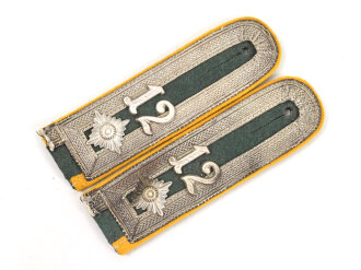 Heer, Paar Schulterstücke für einen Feldwebel im Kavallerie Regiment 12, frühe Ausführung Reichswehr / frühe Wehrmacht
