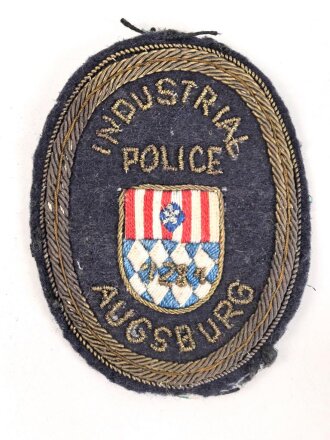 "Industrial Police Augsburg" Handgesticktes Ärmelabzeichen, 75mm Höhe