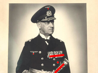 Großadmiral Erich Raeder, original gerahmtes Foto...