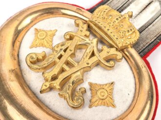 Preussen,  einzelnes Epaulett für einen Hauptmann im Füsilier Regiment 86, Prächtiger Namenszug