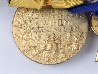 Preußen Ordenspange , Eisernes Kreuz 2. Klasse 1914, Dienstauszeichnung 25 Jahre, Centenarmedaille. Meiner Meinung nach Anfertigung aus dem 1930iger Jahren