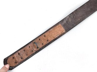 Kaiserreich, Koppelriemen für Mannschaften, Kammerstück ab 1896, der Gegenhaken für das Koppelschloss alter Art bis 1895 in 54mm Höhe. Gesamtlänge 100cm