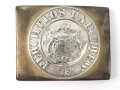 Württemberg, Koppelschloss für Mannschaften alter Art, grosse Ausführung bis 1895. Vor längerer Zeit gereinigt, danach das Emblem wieder angelötet, typische 80iger Jahre " restauration"
