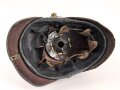 Bayern, Pickelhaube für Mannschaften in einem Landwehr Infanterie Regiment. Unvollständig, das Leder angetrocknet