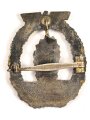 Minensucher Kriegsabzeichen, Zink versilbert und vergoldet, an Quernadel