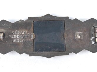 Nahkampfspange in Bronze, Zink, Hersteller JFS, Plättchen und Nadel magnetisch