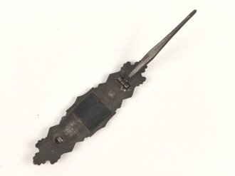 Nahkampfspange in Bronze, Zink, Hersteller JFS, Plättchen und Nadel magnetisch