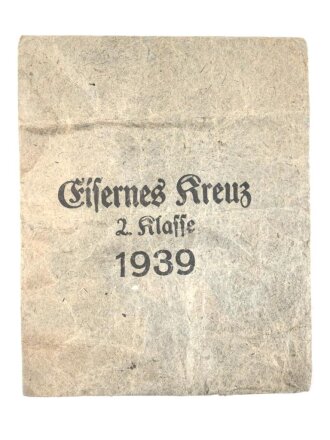 Papiertüte für ein Eisernes Kreuz 2. Klasse 1939. Hersteller Ernst L. Müller Pforzheim