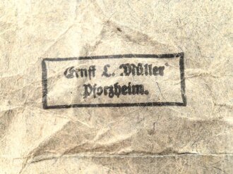 Papiertüte für ein Eisernes Kreuz 2. Klasse 1939. Hersteller Ernst L. Müller Pforzheim