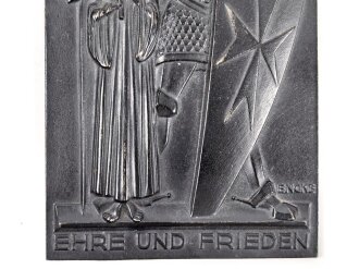 Lauchhammer Eisengussplakette "Ehre und Frieden 1934"