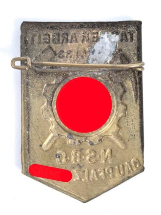 Blechabzeichen "Tag der Arbeit 1.Mai 1938 - N.S.B.O...
