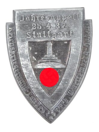 Blechabzeichen "Reichskriegerbund Landesverband Württemberg Hohenems, Jahresappell Stuttgart 1937"
