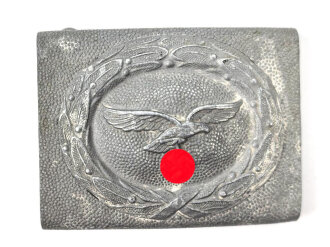 Luftwaffe, Koppelschloss für Mannschaften mit aufgeklammertem Emblem, ungereinigtes Stück aus Zink