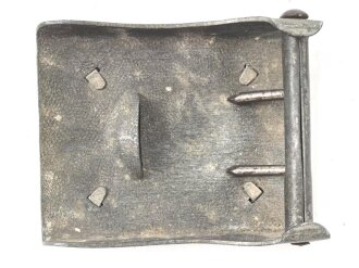 Luftwaffe, Koppelschloss für Mannschaften mit aufgeklammertem Emblem, ungereinigtes Stück aus Zink