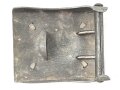 Luftwaffe, Koppelschloss für Mannschaften mit aufgeklammertem Emblem, ungereinigtes Stück aus Zink