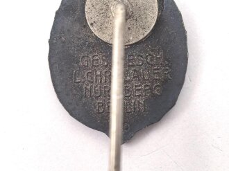 Miniatur Deutsches Reiterabzeichen in Silber 18mm, Lauer Nürnberg "990" Silber