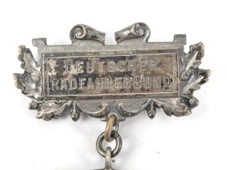 Deutscher Radfahrbund, tragbare Medaille für hervorragende Leistungen in der einzel Dauerfahrt zum Bundestag des Deutschen Radfahrbundes 18.August 1908 Bremen