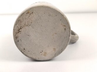 1.Weltkrieg, Steingut Bierkrug 1 Liter " Zum Feldgrauen Lille" 1914 / 1916. Altersspuren