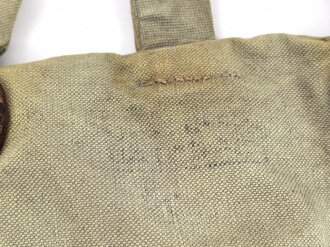 1. Weltkrieg Brotbeutel mit Trageriemen, vereinnahmt von der " Staatlichen Polizei Breslau 1933"