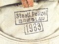 1. Weltkrieg Brotbeutel mit Trageriemen, vereinnahmt von der " Staatlichen Polizei Breslau 1933"