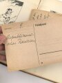 Russland 2. Weltkrieg, Buch " Kriegstreiber" Sowjetische Karikaturen von Boris Jefimow. , datiert 1938. In den meisten Seiten liegen Feldpostkarten mit jeweiligen Übersetzungen in Deutsch. Eher schlechter Zustand, aber hochinteressant