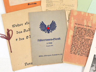 Umfangreiches Konvolut Papiere, Drucke usw, meist zum Thema BDM