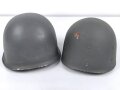 Österreich, Stahlhelm nach Muster M1. Hersteller U.SCH. 65 für "Ulbrichts Witwe, Schwanested" 1965. Originallack