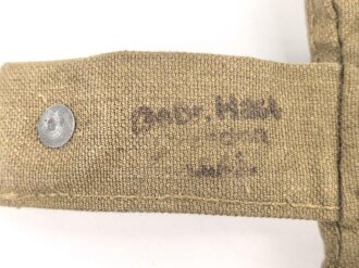 Brotbeutel Wehrmacht in Tropenausführung , getragenes Stück