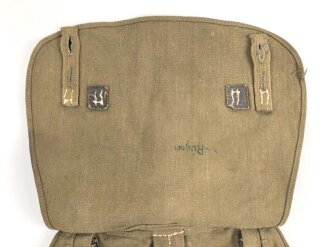 Brotbeutel Wehrmacht in Tropenausführung , getragenes Stück