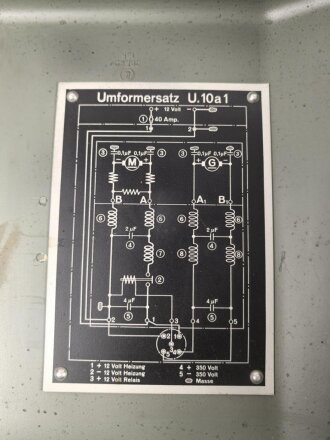 Umformer U.10 a1 der Wehrmacht. Baujahr 1941. Originallack, Funktion nicht geprüft