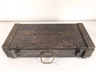 Transportkasten " Lt Wgr" für  80mm Granatwerfer 34 der Wehrmacht. Ungereinigtes Stück
